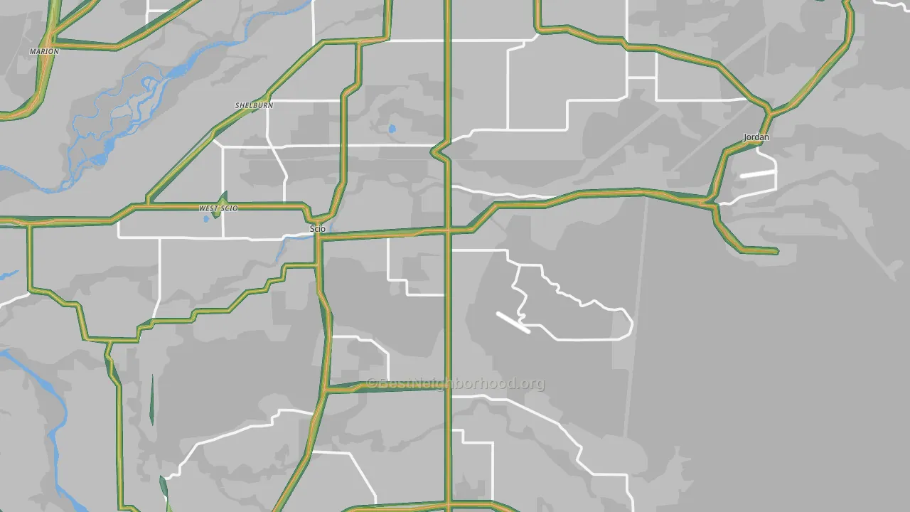 Scio, OR Map of Noise Levels in Scio