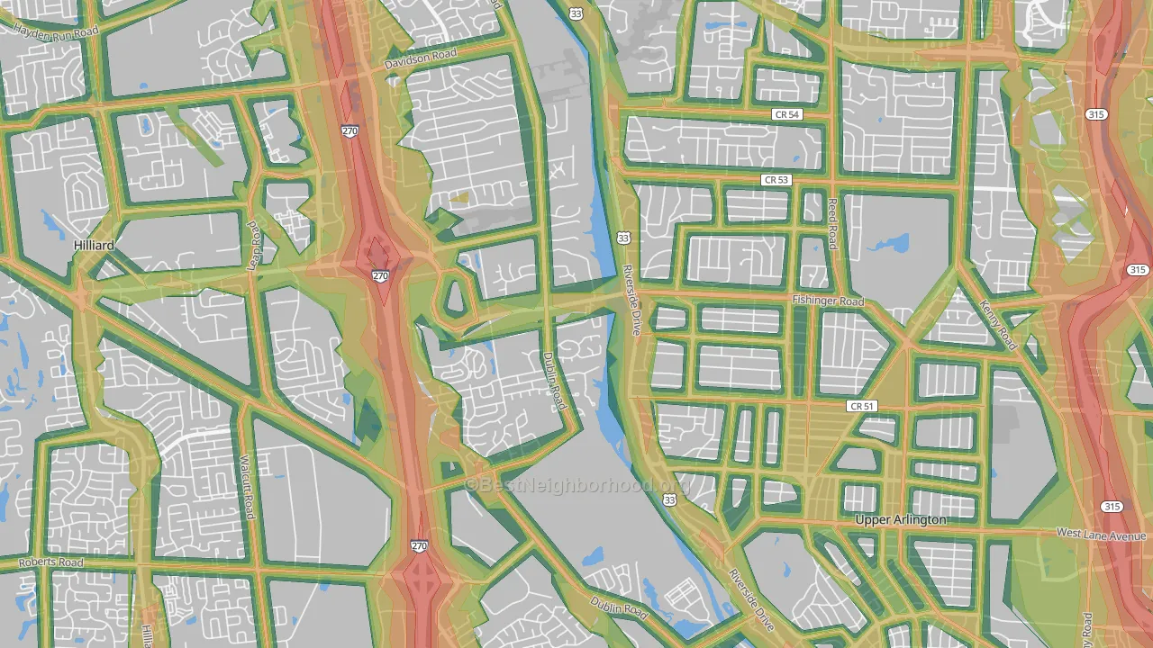 Scioto Trace, Columbus, OH Map of Noise Levels in Scioto Trace