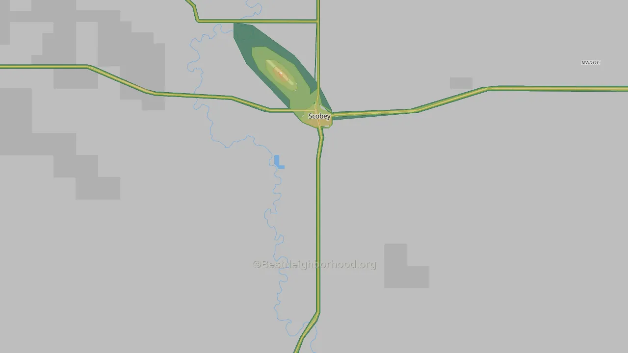 Scobey, MT Map of Noise Levels in Scobey