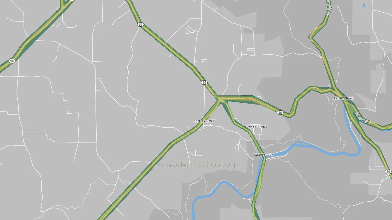 Scotch Hill, PA Map of Noise Levels in Scotch Hill