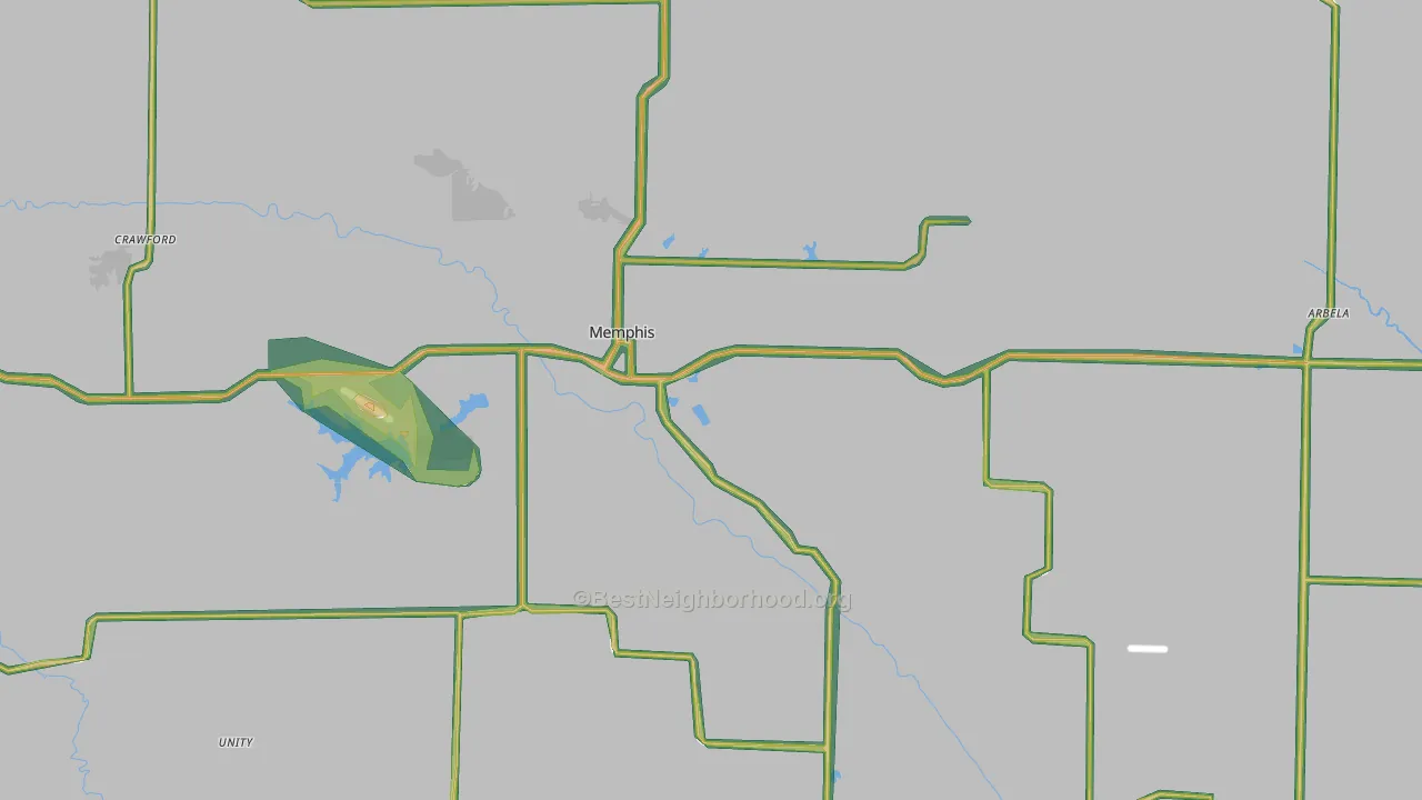 Scotland County, MO Map of Noise Levels in Scotland County