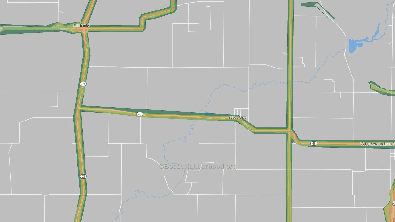 Scott City, IN Map of Noise Levels in Scott City