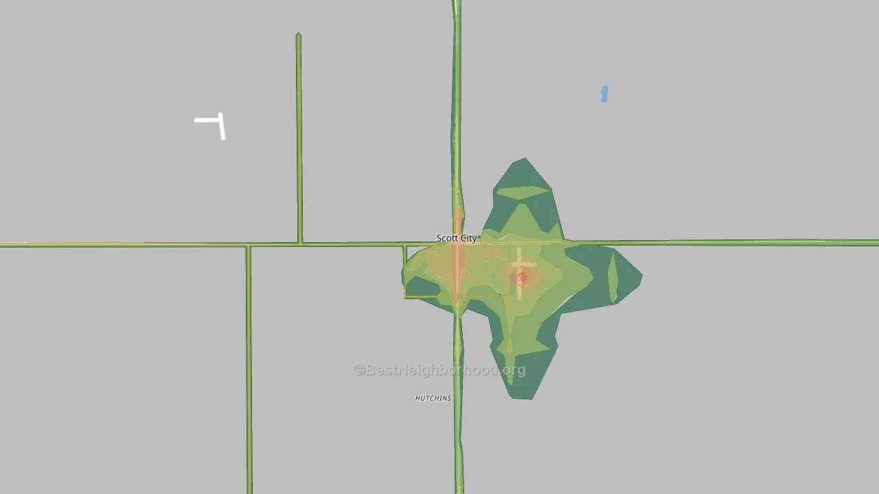 Scott County, KS Map of Noise Levels in Scott County