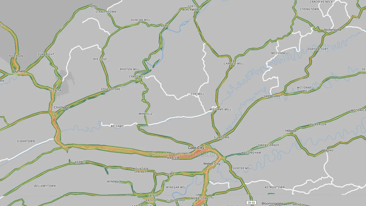 Scott County, VA Map of Noise Levels in Scott County