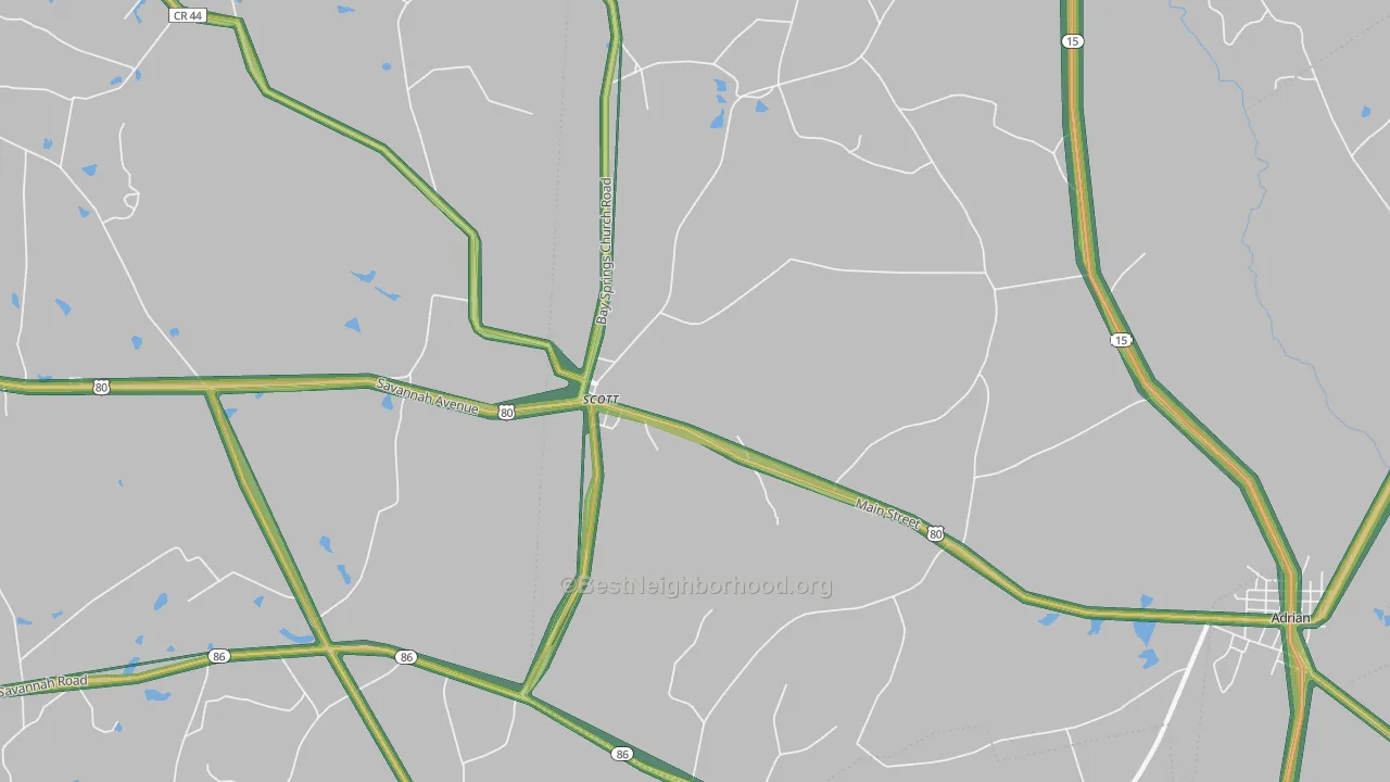 Scott, GA Map of Noise Levels in Scott