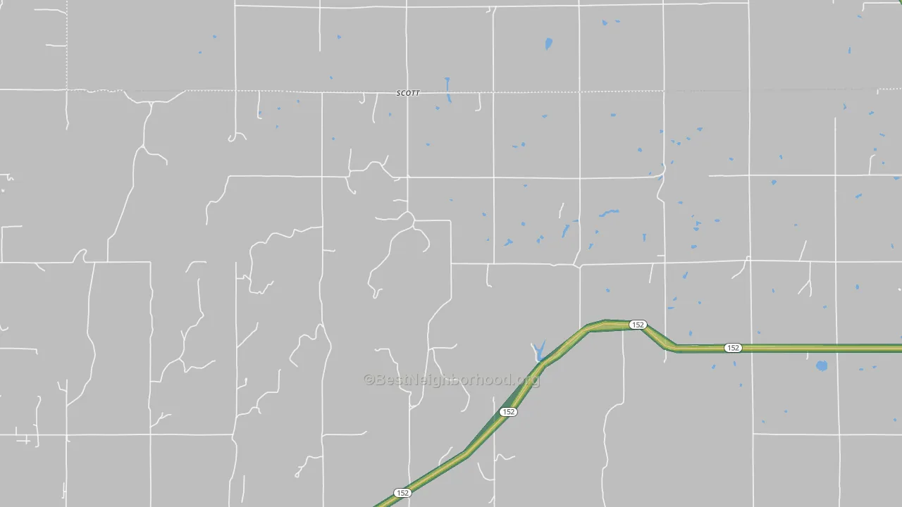 Scott, OK Map of Noise Levels in Scott