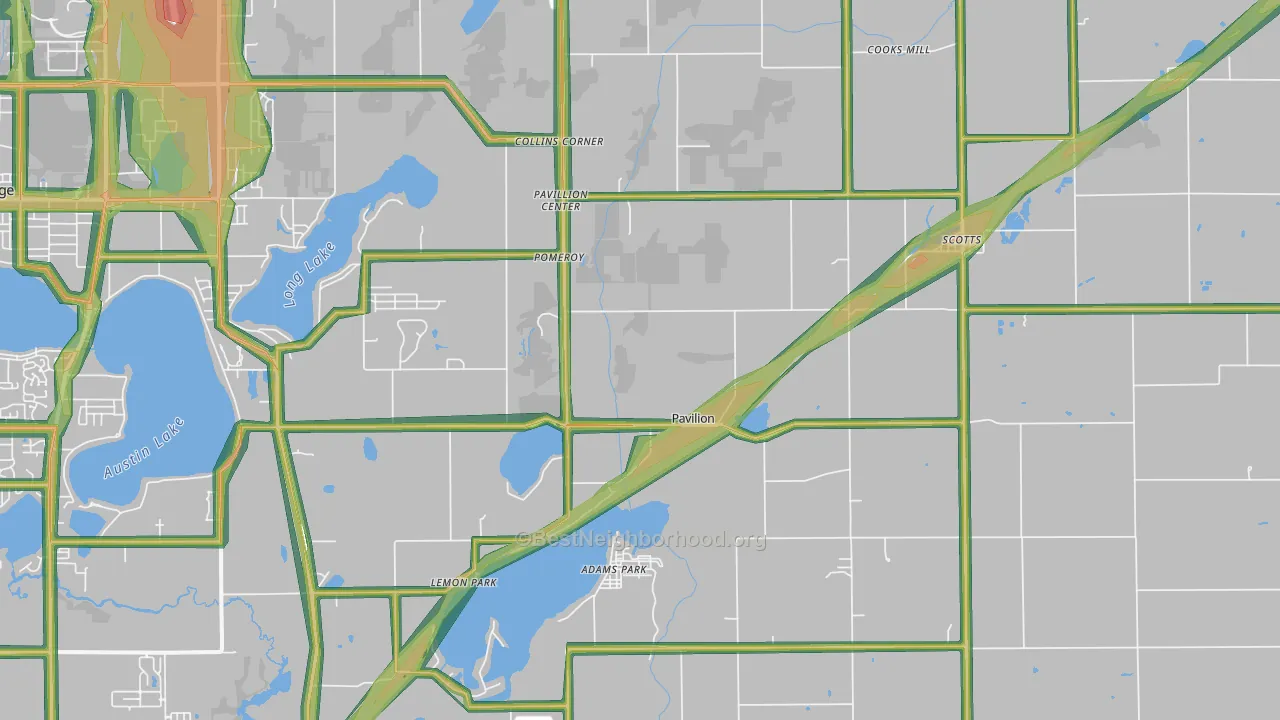 Scotts, MI Map of Noise Levels in Scotts
