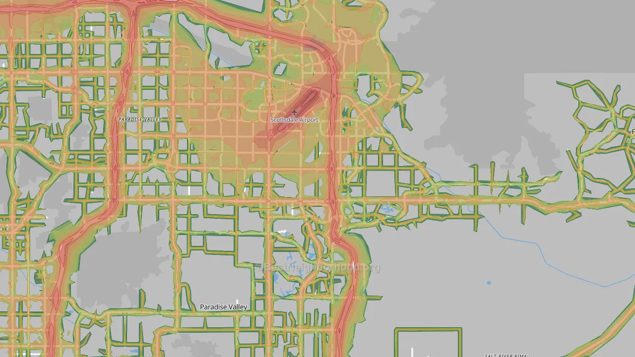 Scottsdale, AZ Map of Noise Levels in Scottsdale