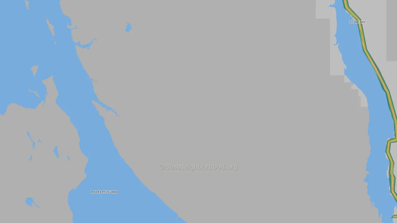 Scow Bay, AK Map of Noise Levels in Scow Bay