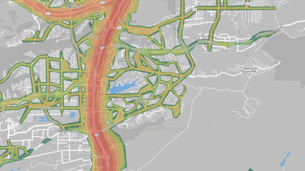 Scripps Ranch, San Diego, CA Map of Noise Levels in Scripps Ranch