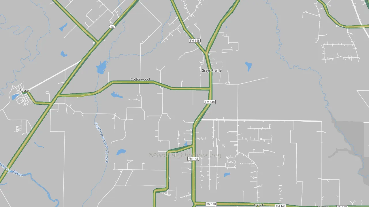 Scurry, TX Map of Noise Levels in Scurry