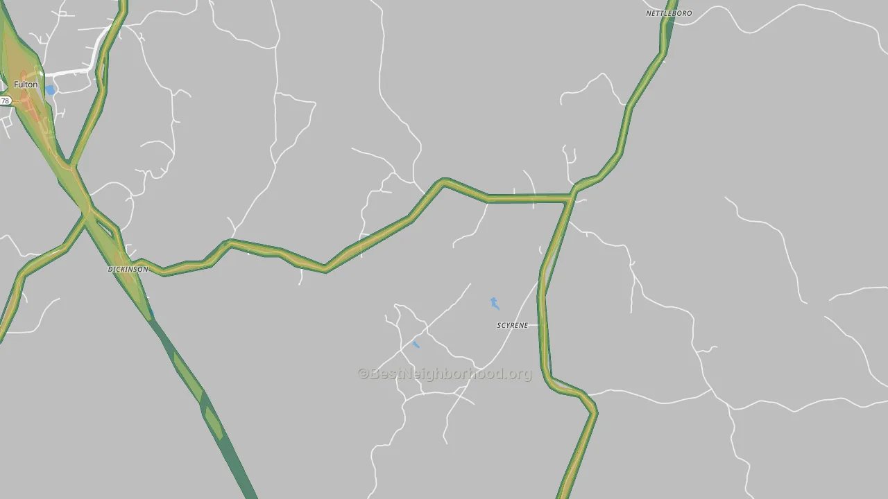 Scyrene, AL Map of Noise Levels in Scyrene