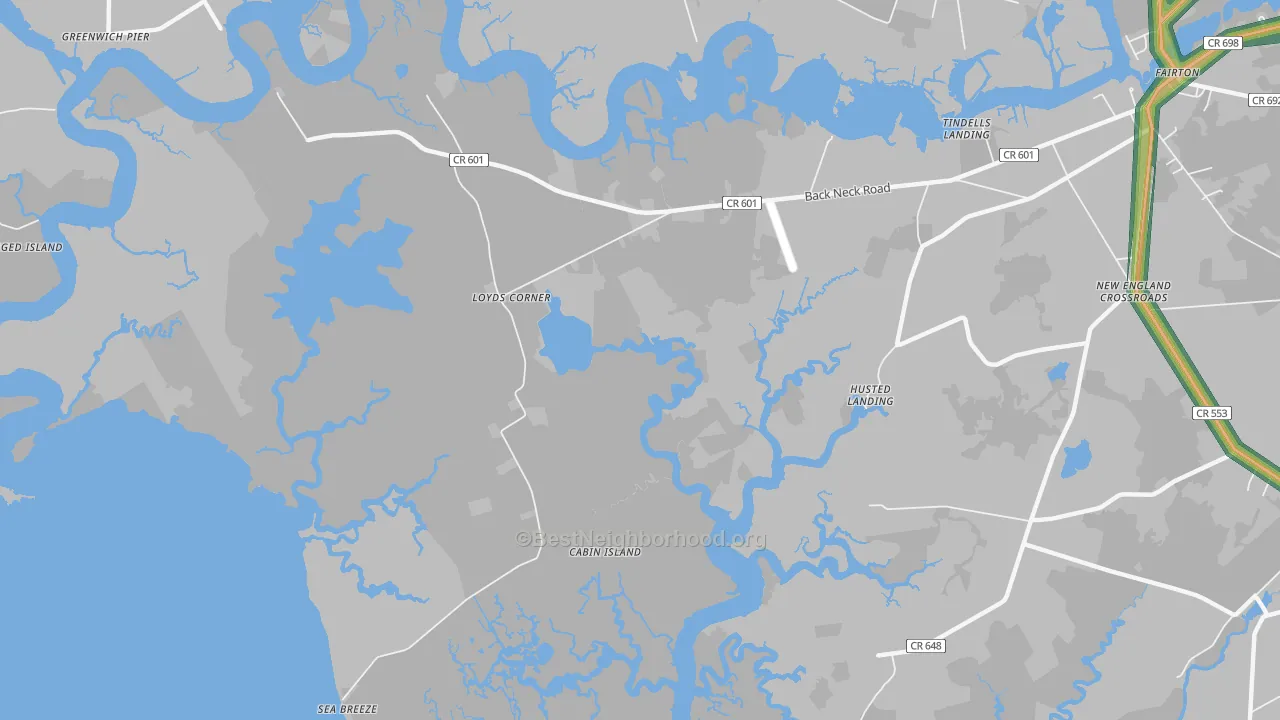 Sea Breeze, NJ Map of Noise Levels in Sea Breeze