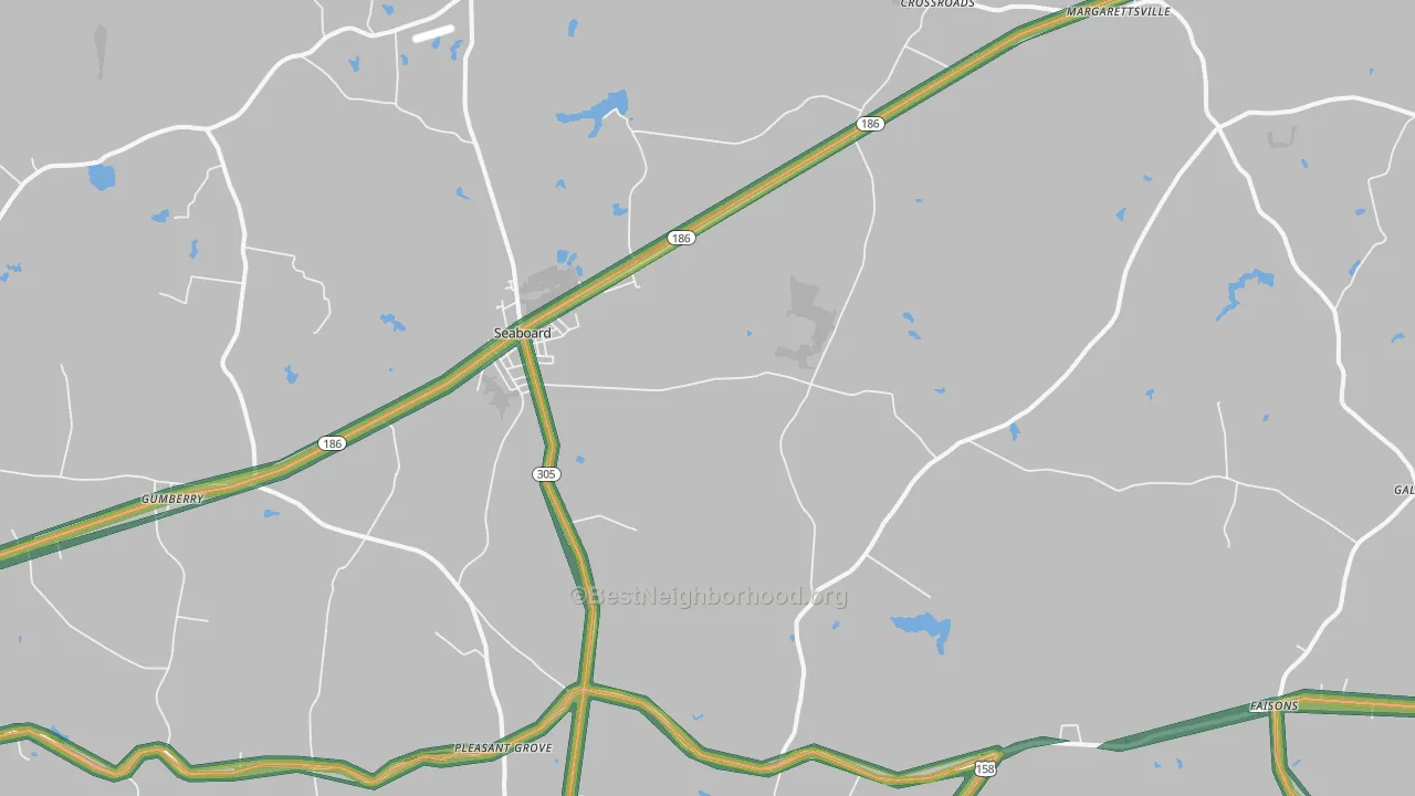 Seaboard, NC Map of Noise Levels in Seaboard