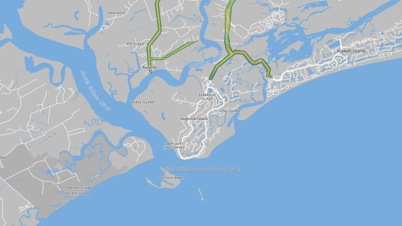 Seabrook Island, SC Map of Noise Levels in Seabrook Island