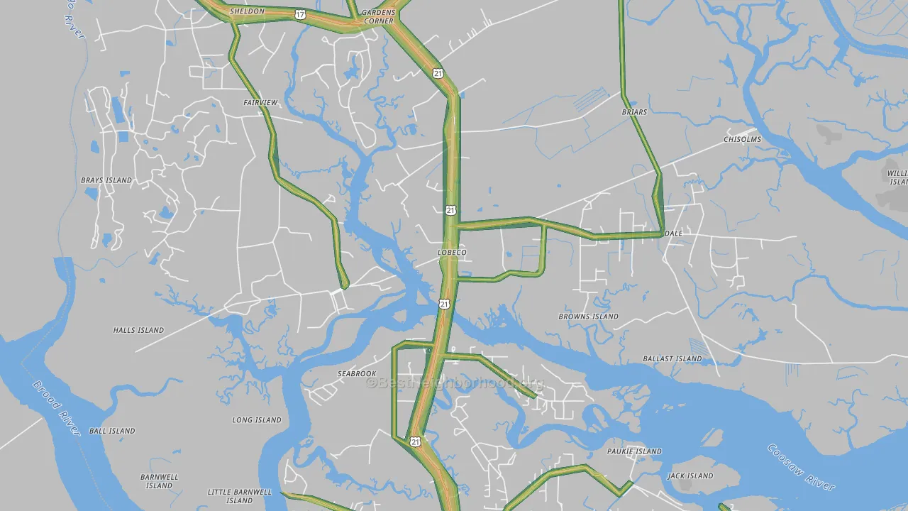 Seabrook, SC Map of Noise Levels in Seabrook