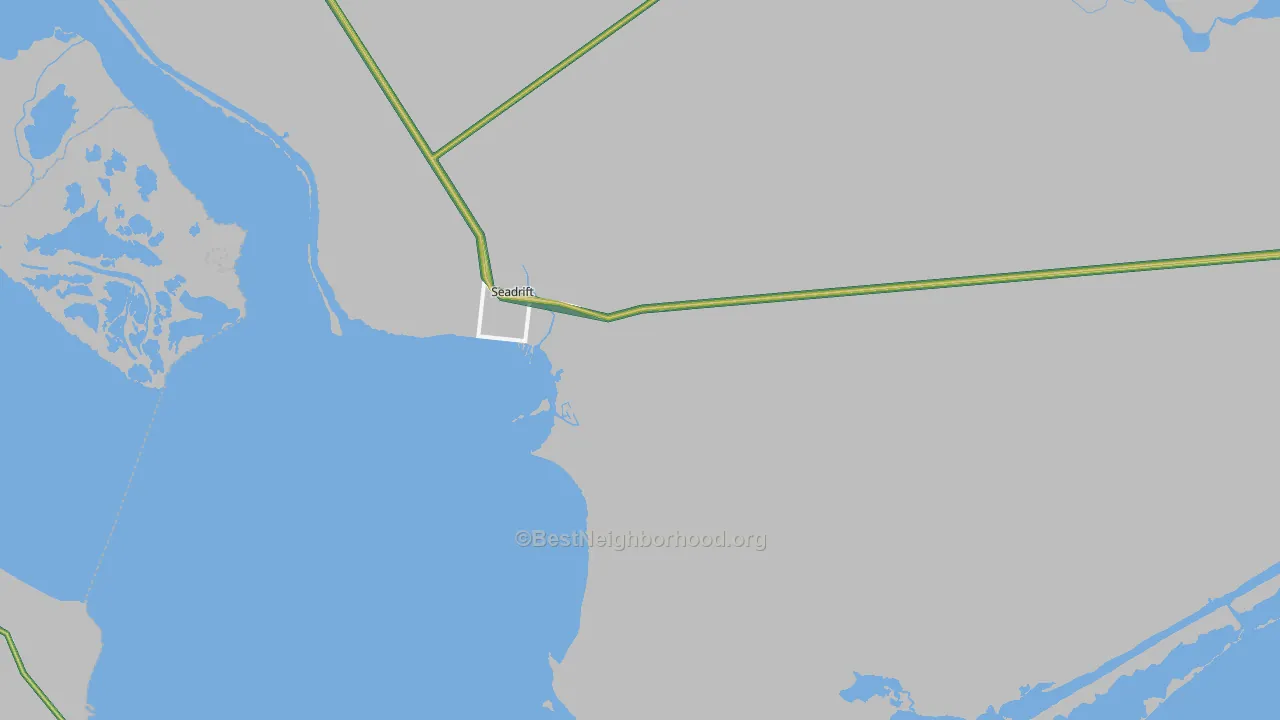 Seadrift, TX Map of Noise Levels in Seadrift