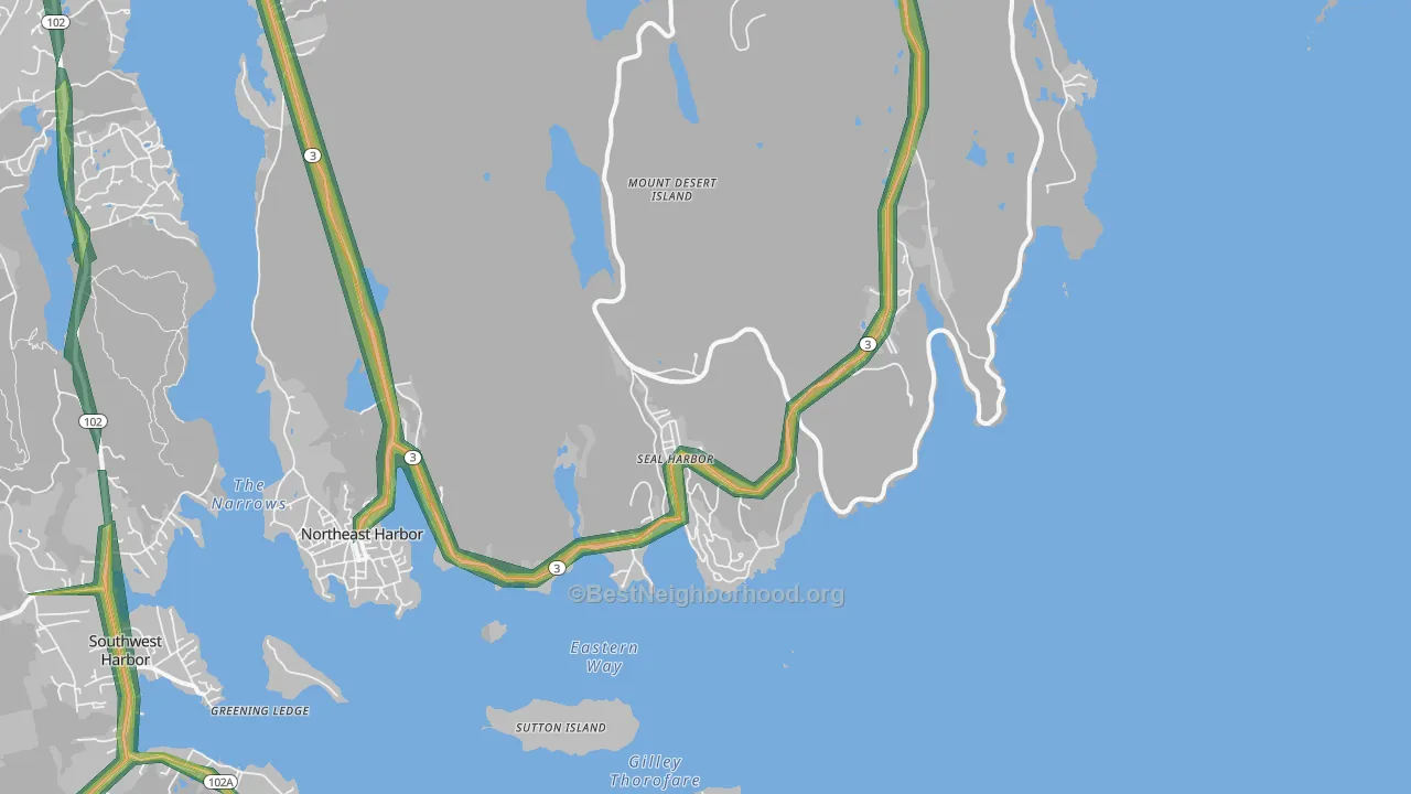 Seal Harbor, ME Map of Noise Levels in Seal Harbor