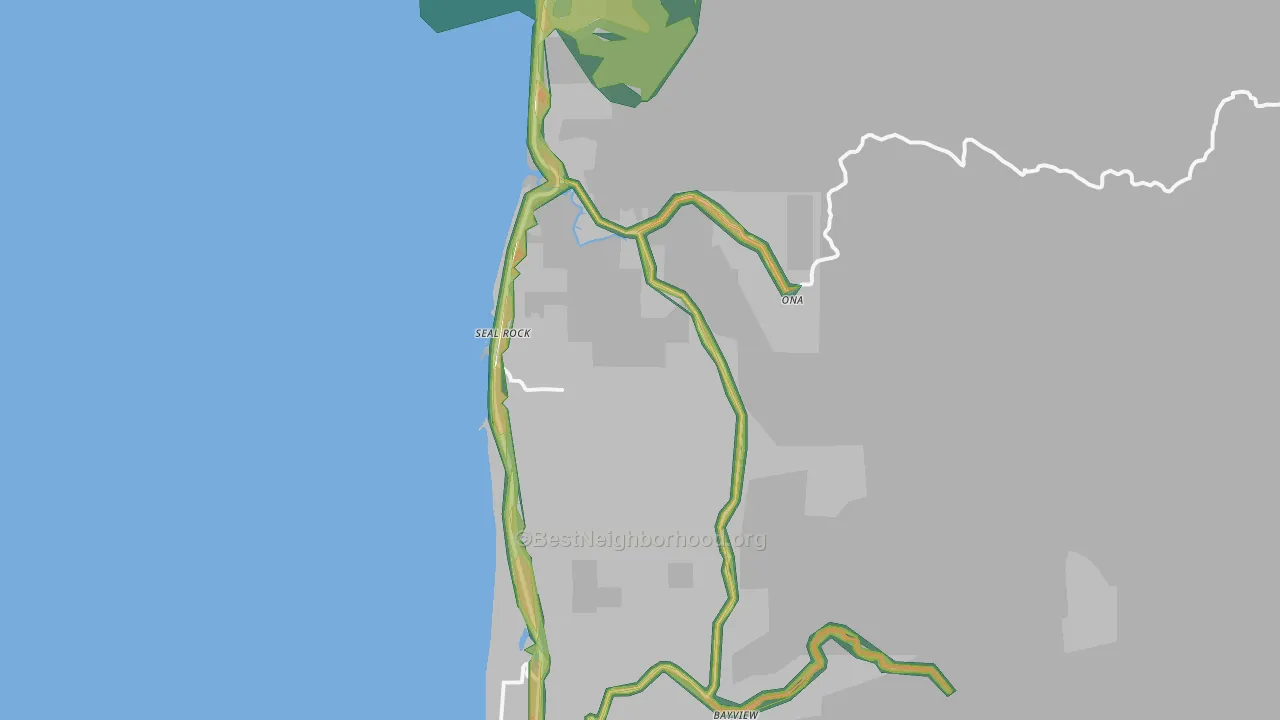 Seal Rock, OR Map of Noise Levels in Seal Rock