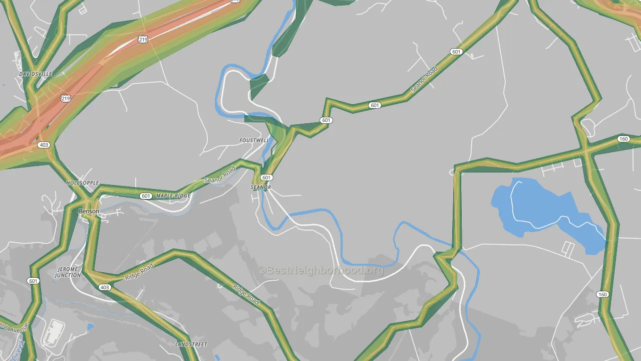 Seanor, PA Map of Noise Levels in Seanor