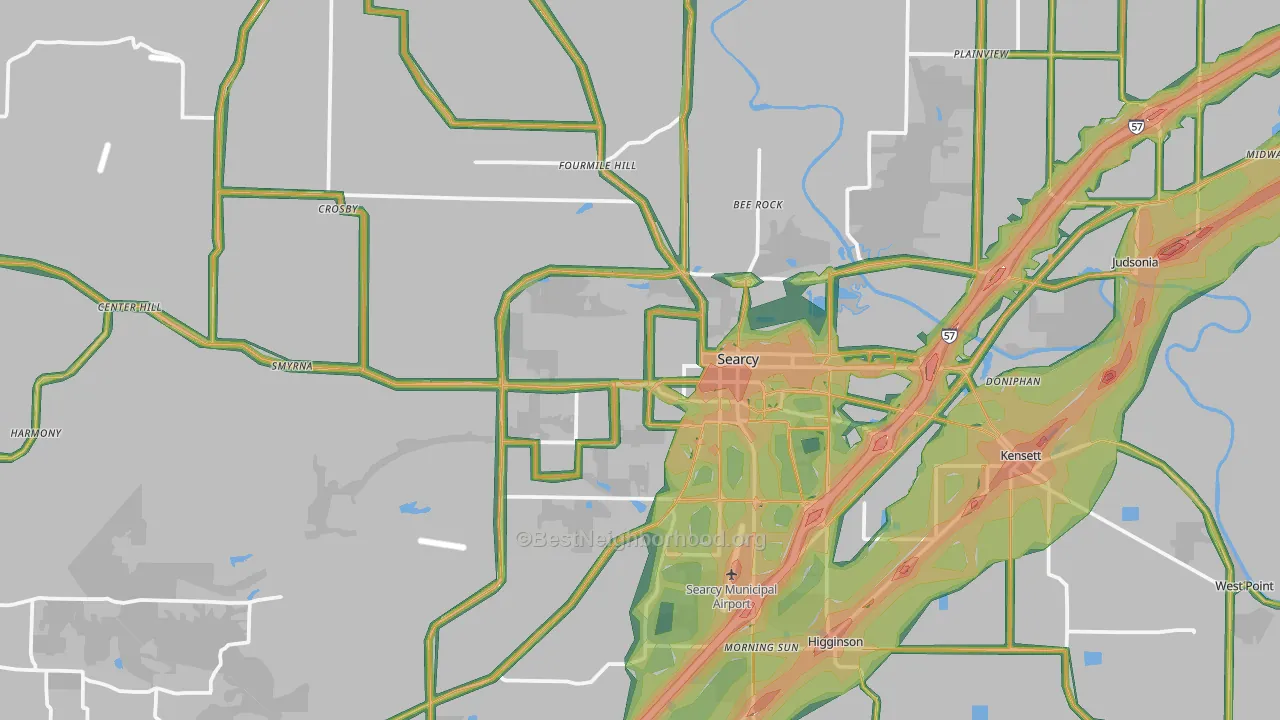 Searcy, AR Map of Noise Levels in Searcy