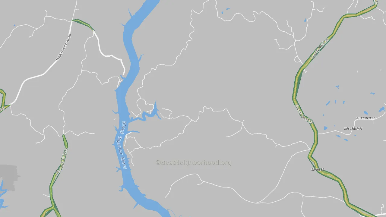Searles, AL Map of Noise Levels in Searles