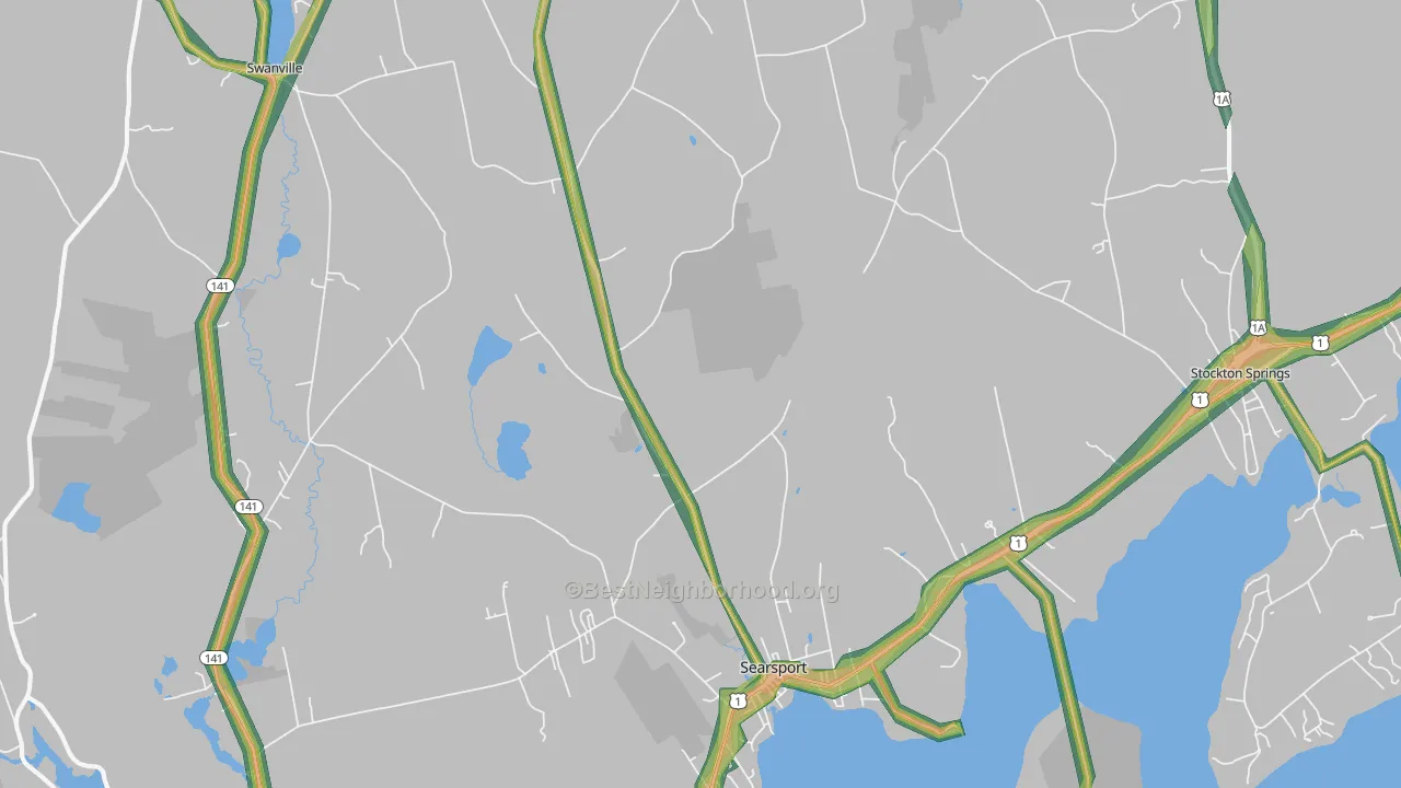 Searsport, ME Map of Noise Levels in Searsport