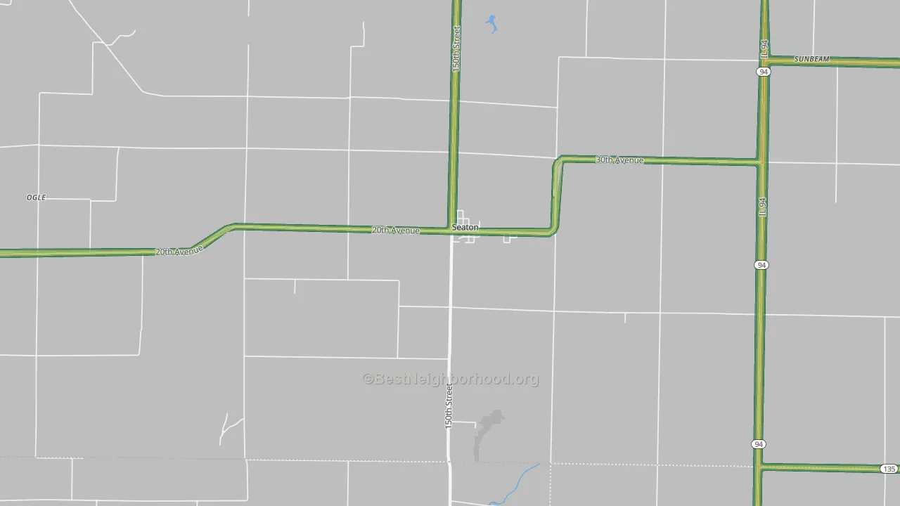 Seaton, IL Map of Noise Levels in Seaton