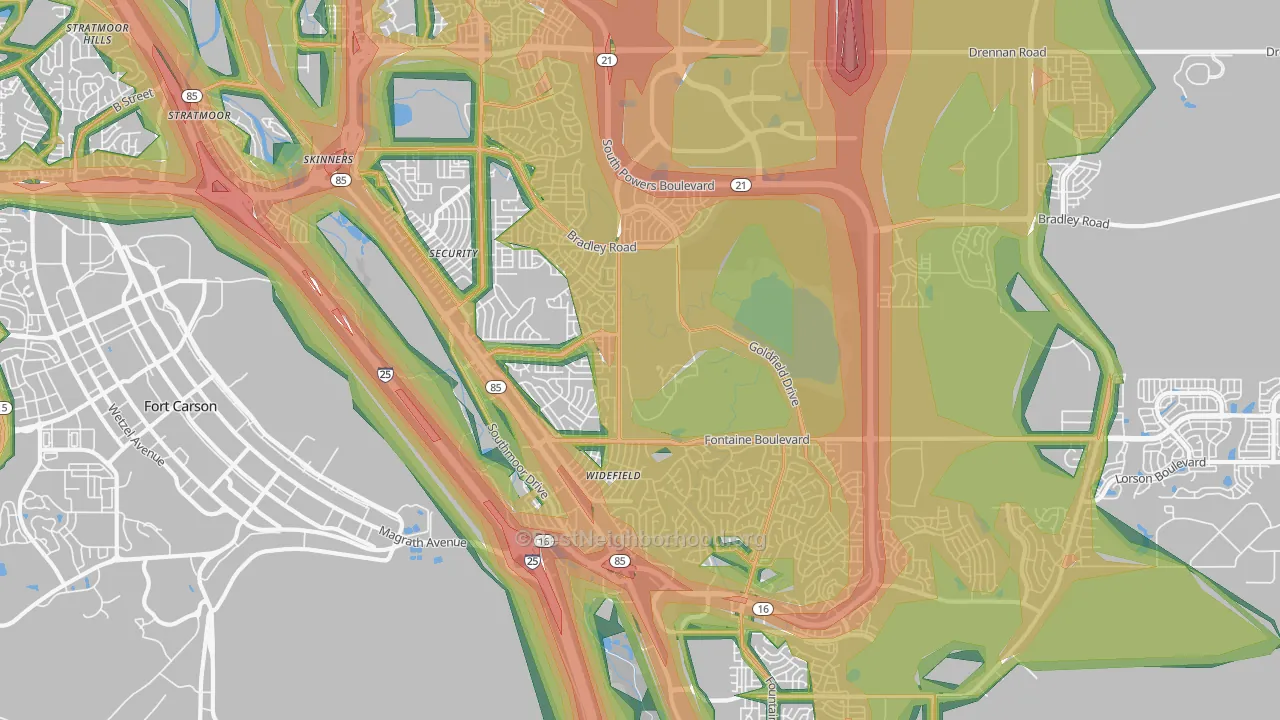 Security-Widefield, CO Map of Noise Levels in Security-Widefield