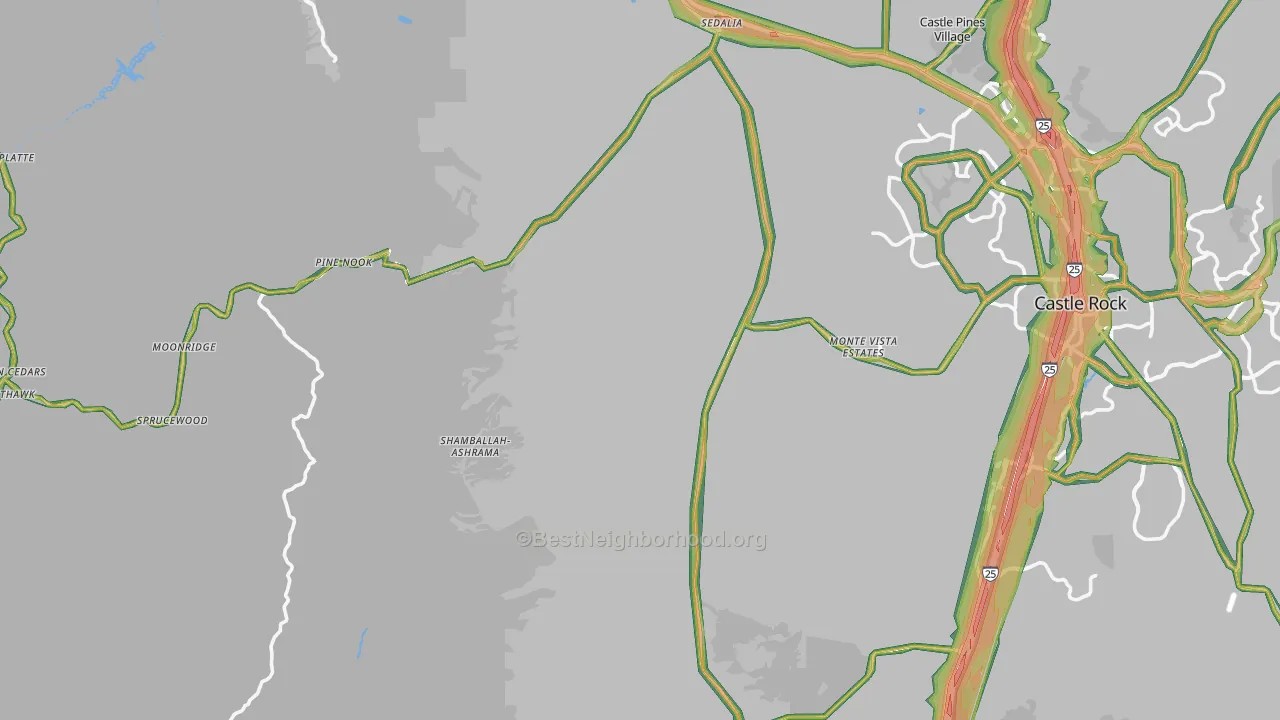 Sedalia, CO Map of Noise Levels in Sedalia