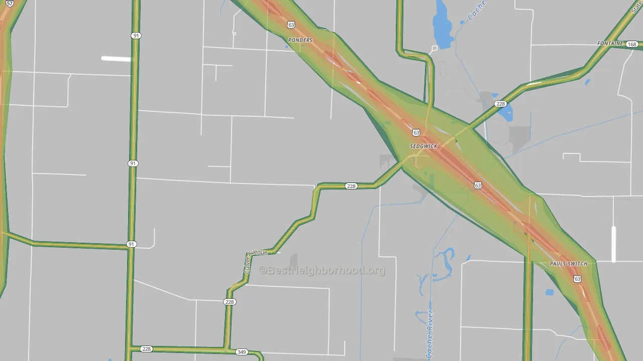 Sedgwick, AR Map of Noise Levels in Sedgwick