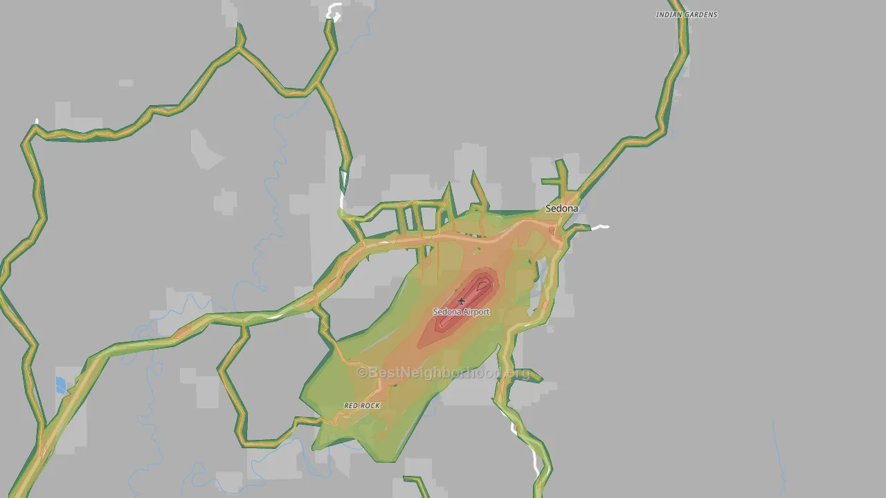 Sedona, AZ Map of Noise Levels in Sedona