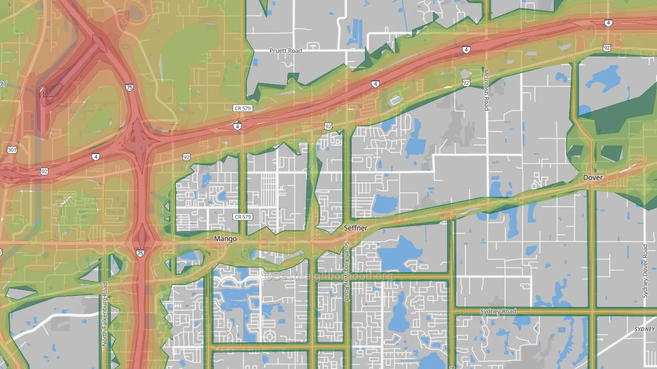 Seffner, FL Map of Noise Levels in Seffner