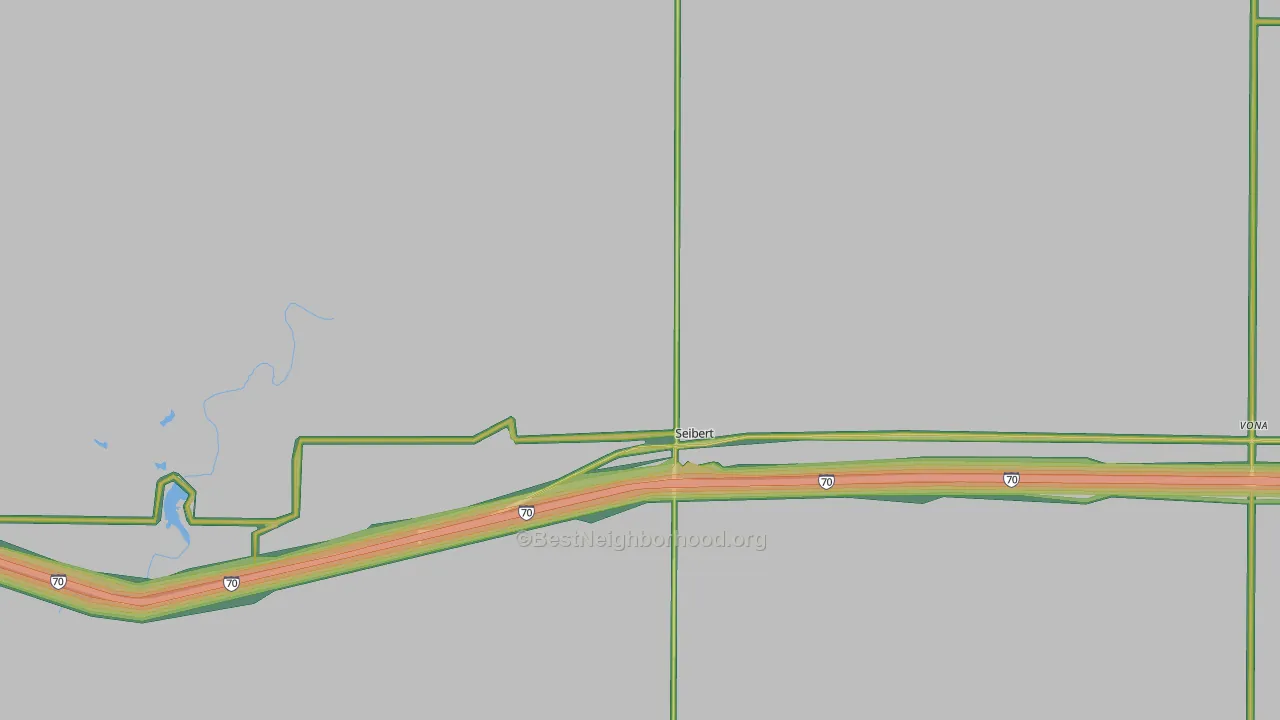 Seibert, CO Map of Noise Levels in Seibert