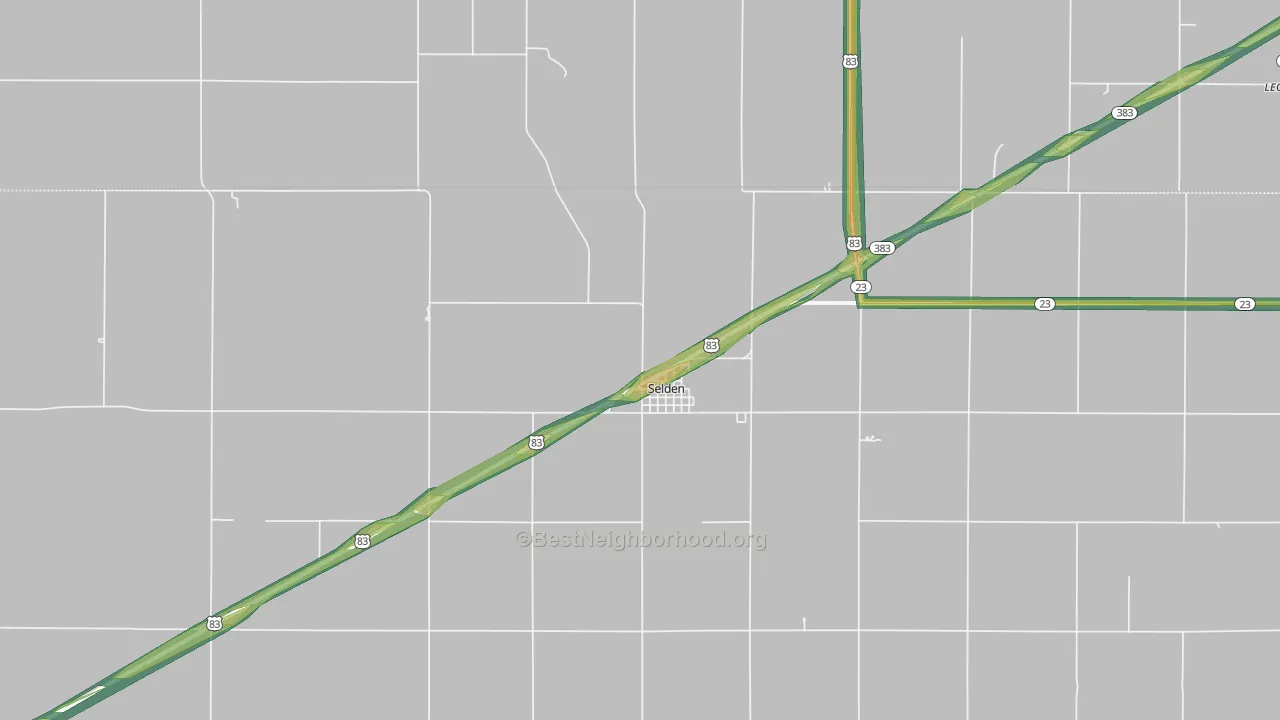 Selden, KS Map of Noise Levels in Selden