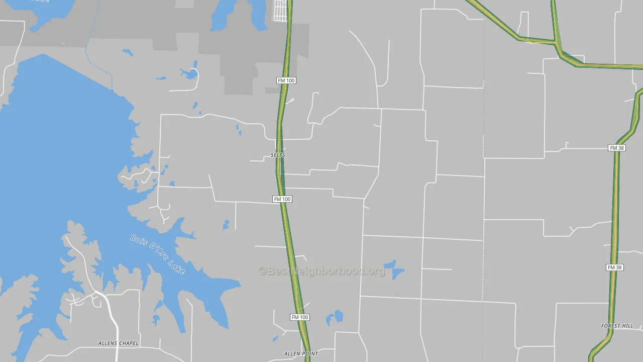 Selfs, TX Map of Noise Levels in Selfs