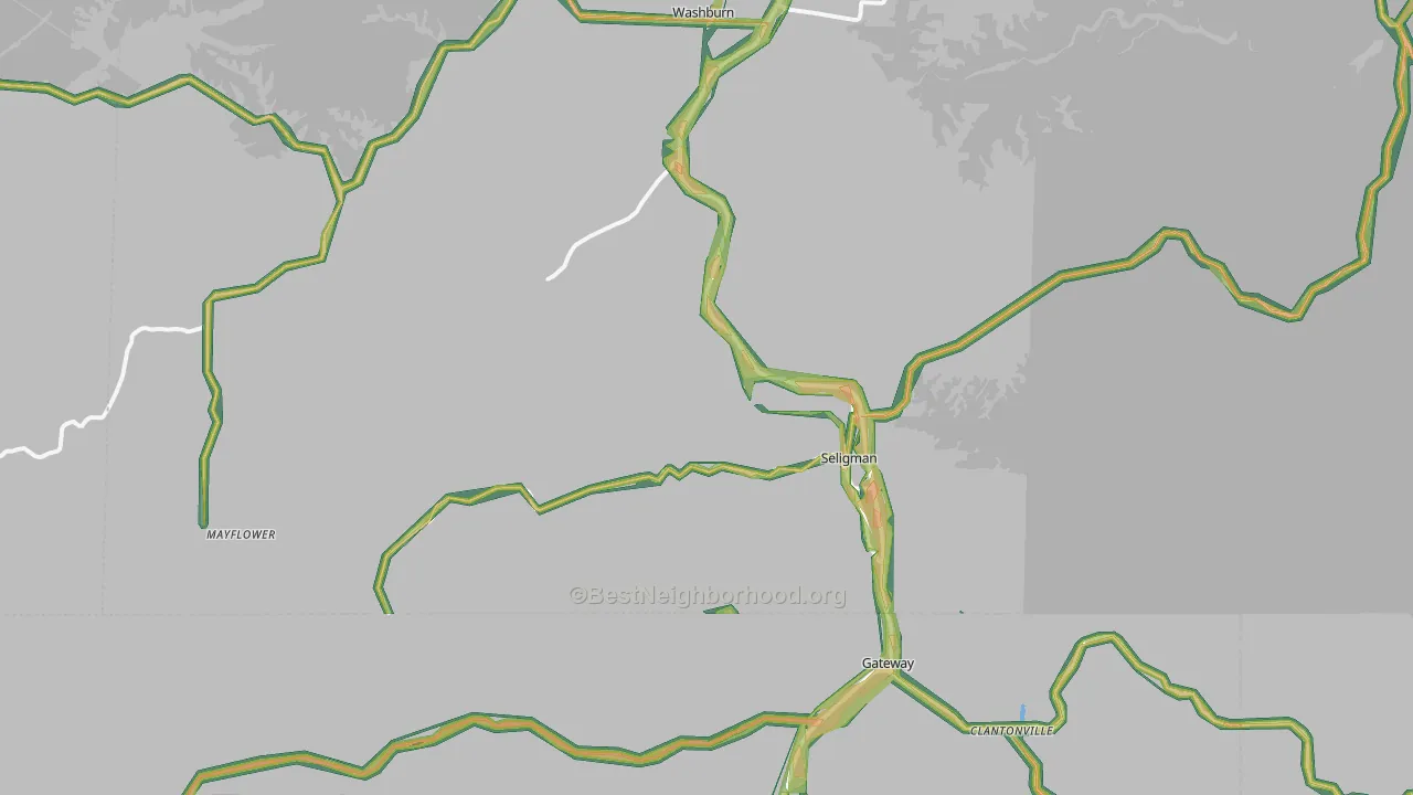 Seligman, MO Map of Noise Levels in Seligman