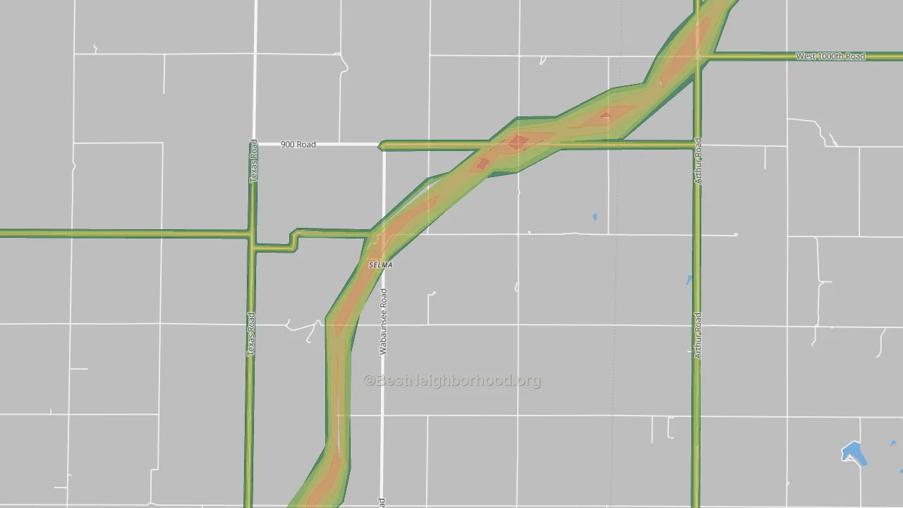 Selma, KS Map of Noise Levels in Selma