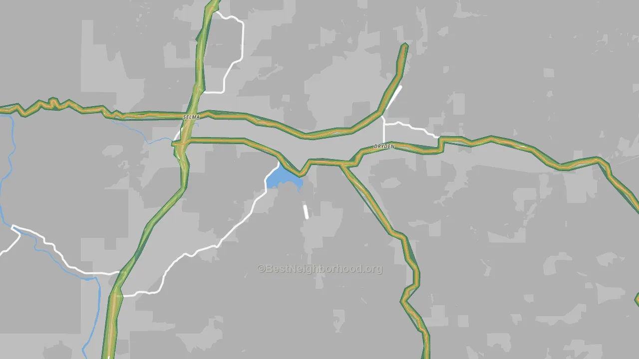 Selma, OR Map of Noise Levels in Selma