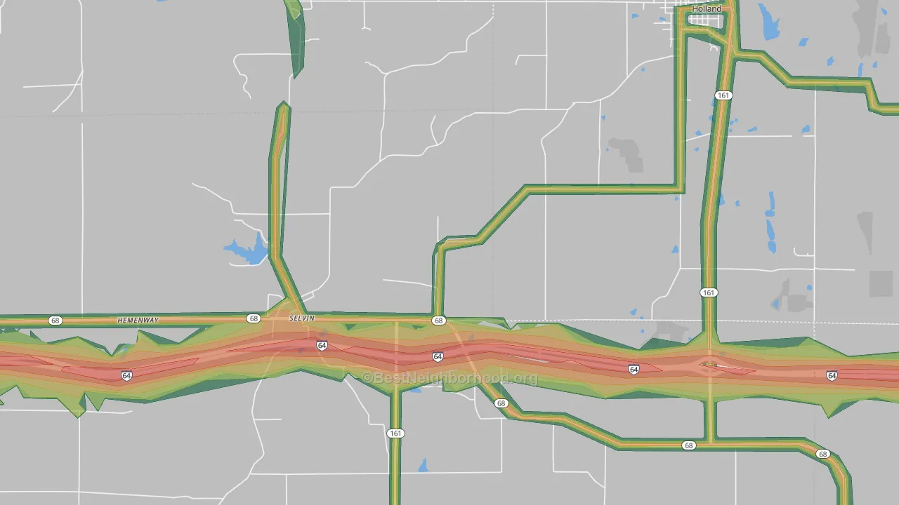 Selvin, IN Map of Noise Levels in Selvin
