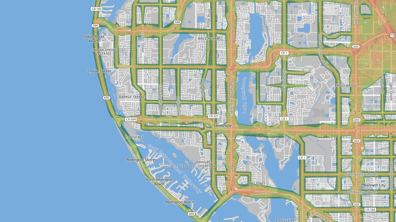 Seminole, FL Map of Noise Levels in Seminole