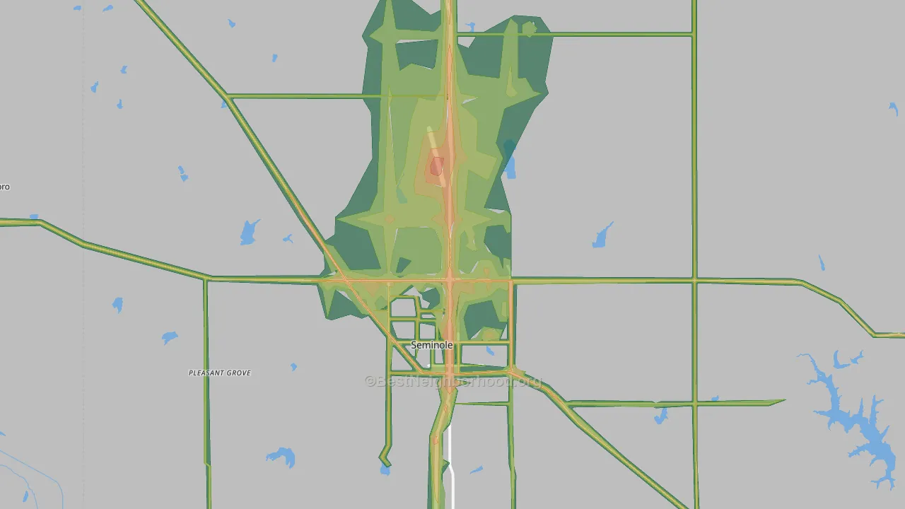 Seminole, OK Map of Noise Levels in Seminole