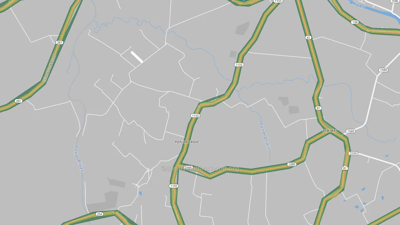 Semiway, KY Map of Noise Levels in Semiway