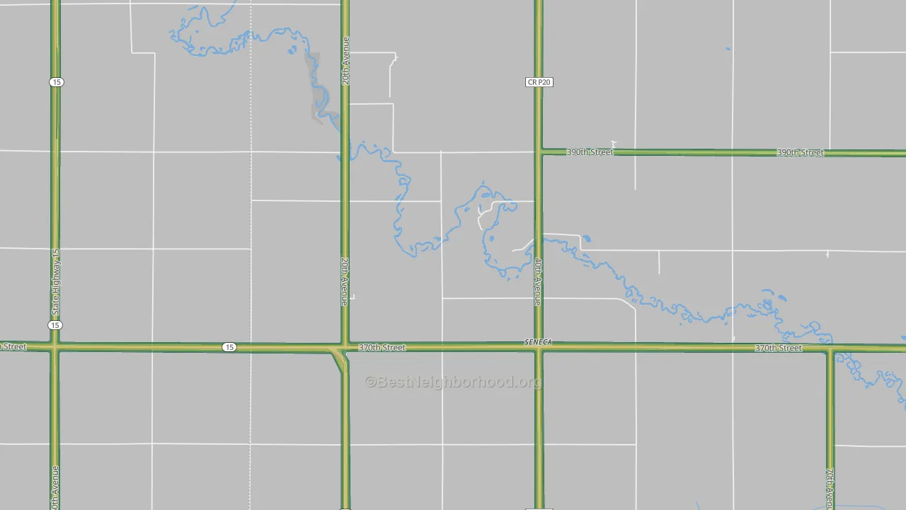 Seneca, IA Map of Noise Levels in Seneca