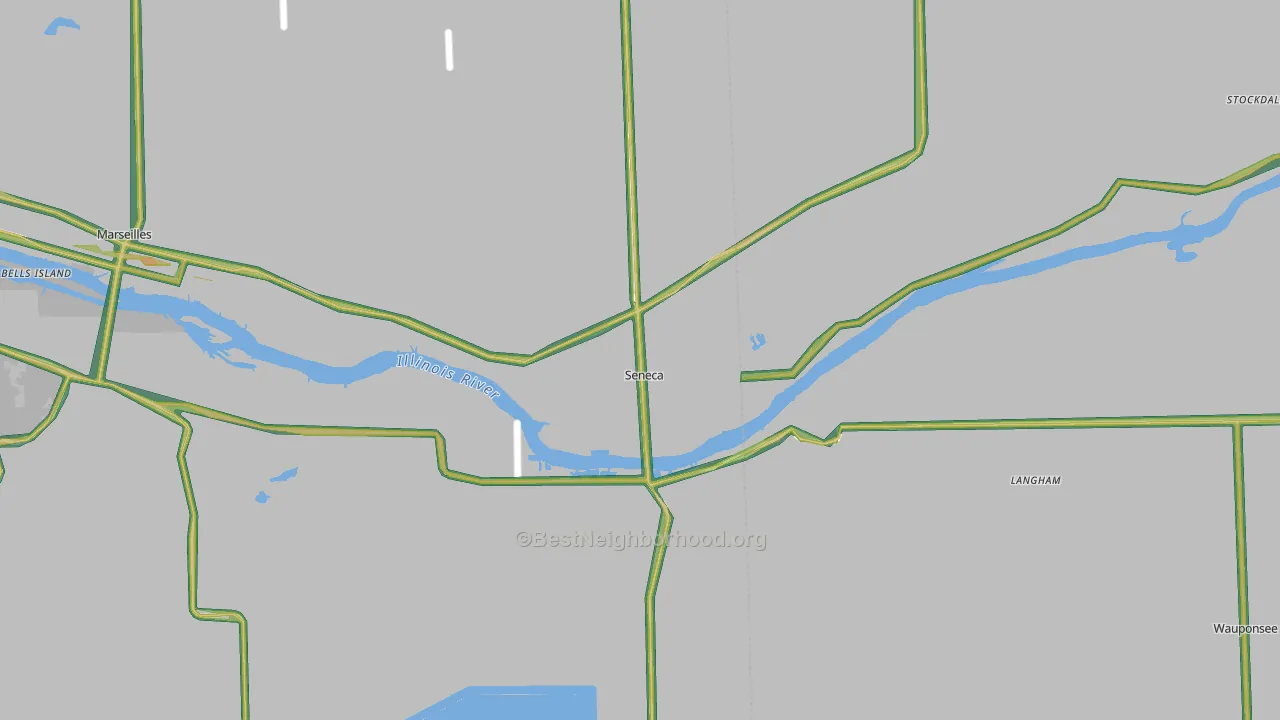 Seneca, IL Map of Noise Levels in Seneca