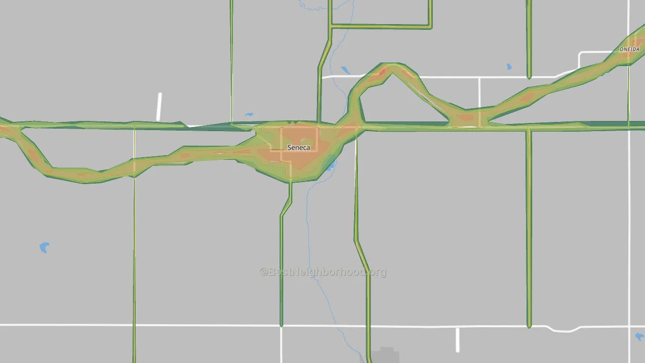 Seneca, KS Map of Noise Levels in Seneca