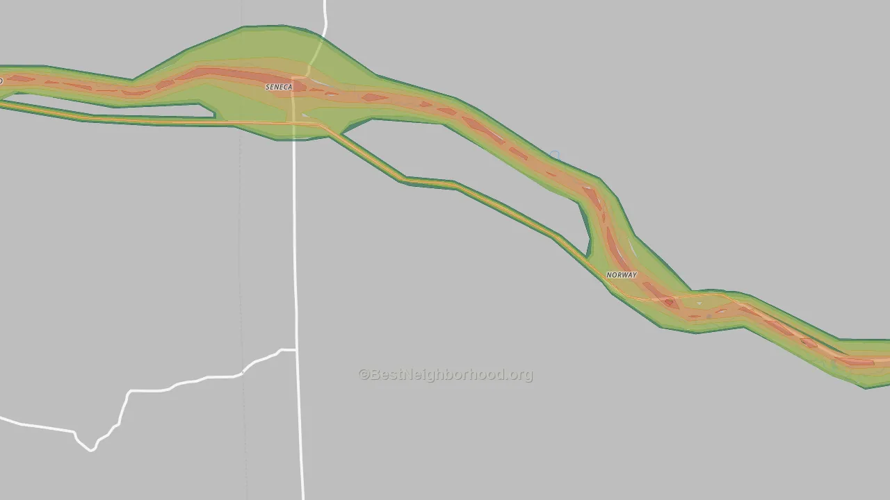 Seneca, NE Map of Noise Levels in Seneca