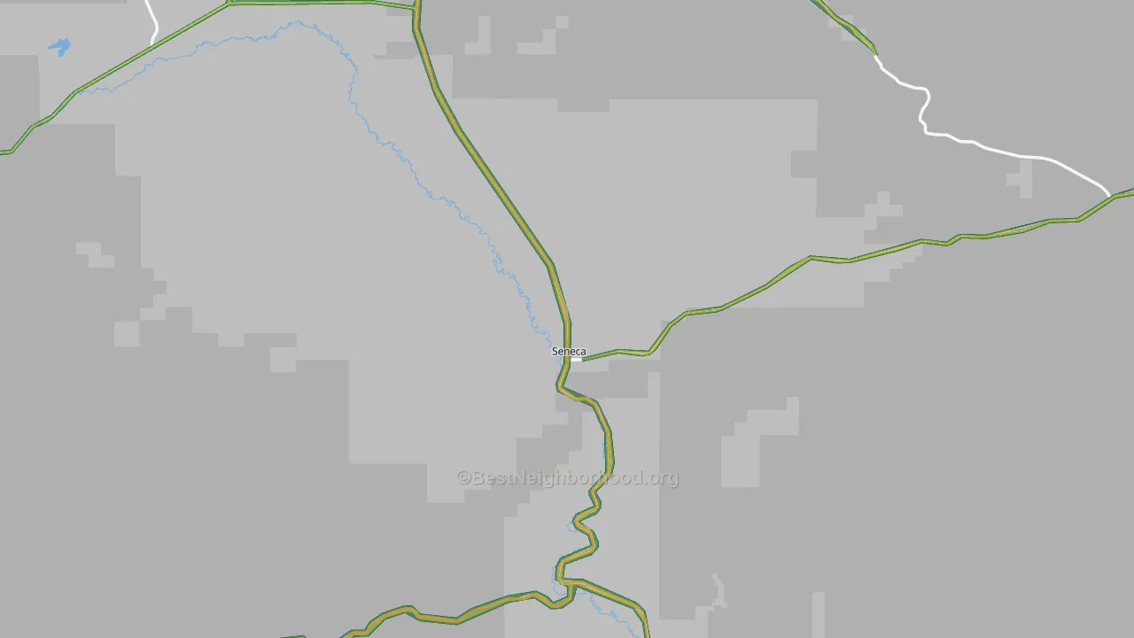 Seneca, OR Map of Noise Levels in Seneca