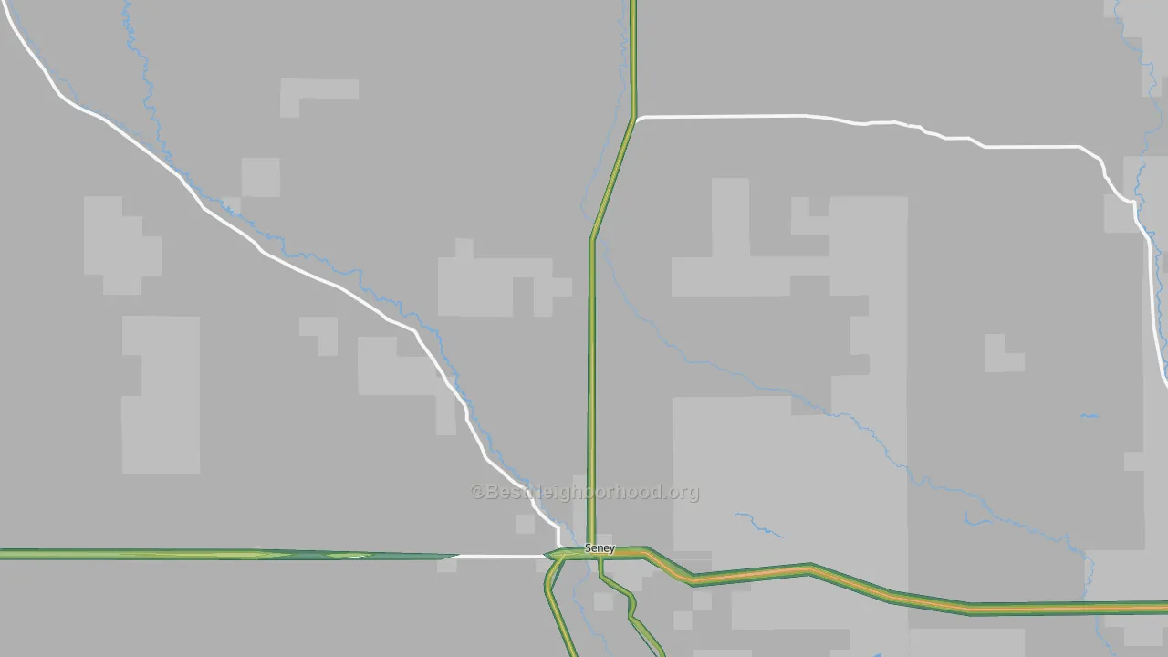 Seney, MI Map of Noise Levels in Seney