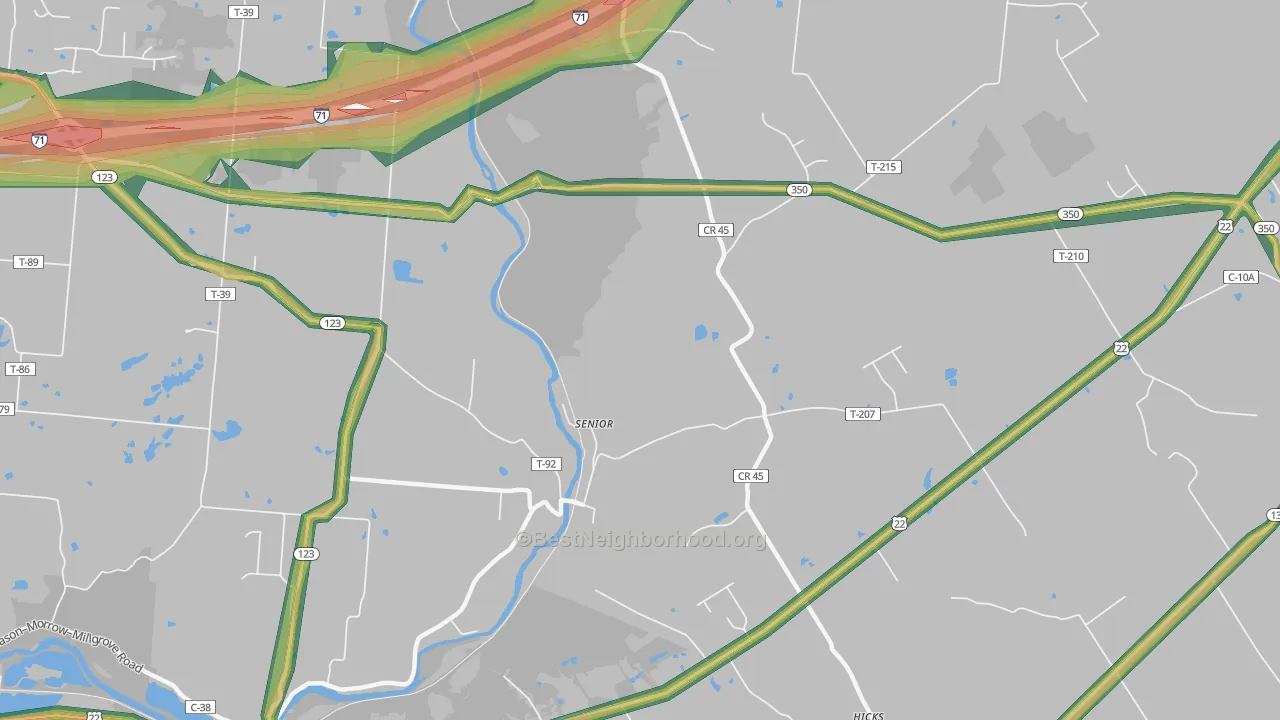 Senior, OH Map of Noise Levels in Senior